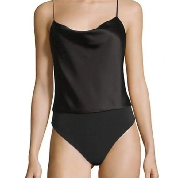 Alice + Olivia Tops - NEW Alice + Olivia Harmon Satin Drapey Bodysuit Size Medium